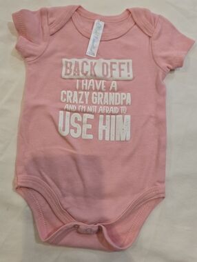 Babi Essential - Pink Graphic Tee Onesie - (6M)